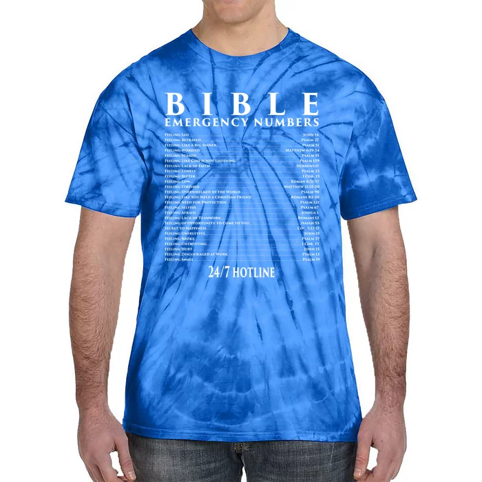 Bible Gift Emergency Verse Numbers Tie-Dye T-Shirt