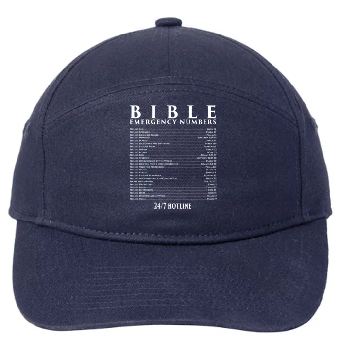 Bible Gift Emergency Verse Numbers 7-Panel Snapback Hat