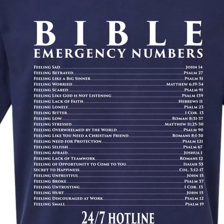 Bible Gift Emergency Verse Numbers Sueded Cloud Jersey T-Shirt