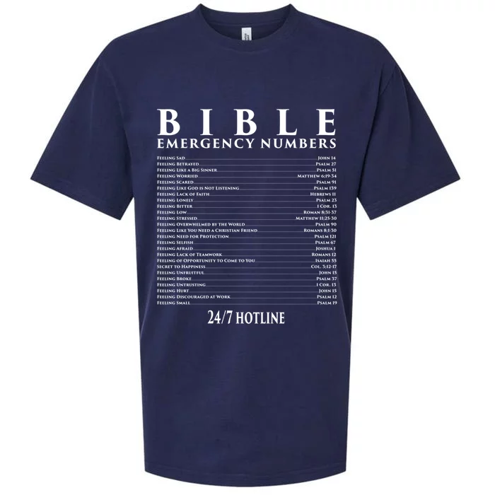 Bible Gift Emergency Verse Numbers Sueded Cloud Jersey T-Shirt