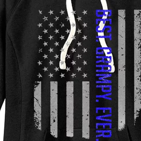 Best Grampy Ever American Flag Gifts For Fathers Day Women's Fleece Hoodie