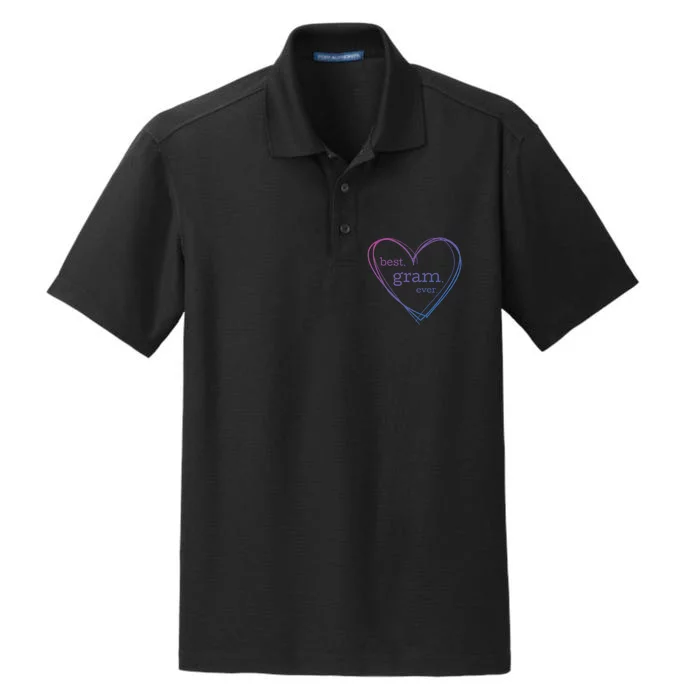 Best Gram Ever Cute Heart Dry Zone Grid Performance Polo