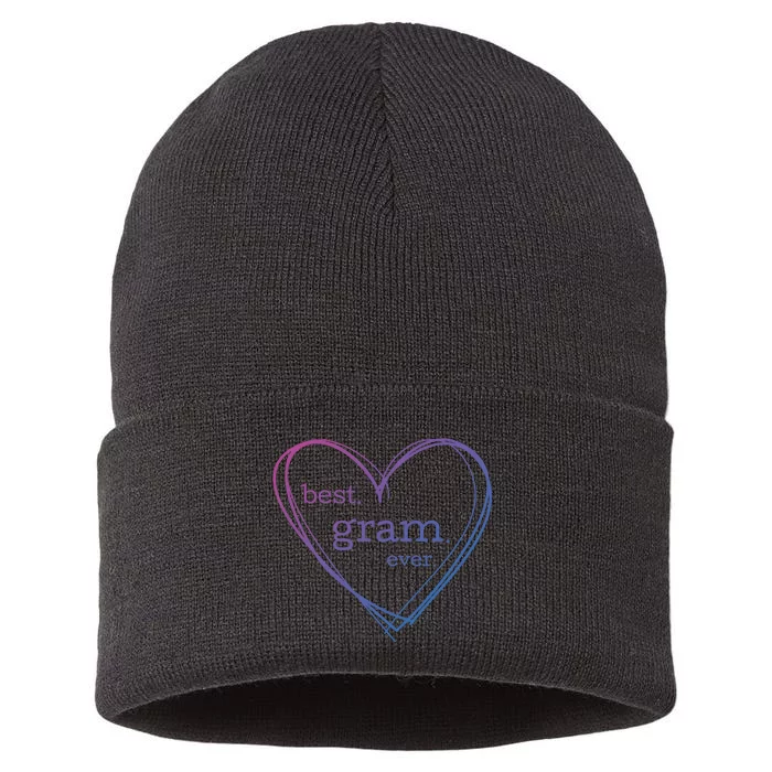 Best Gram Ever Cute Heart Sustainable Knit Beanie