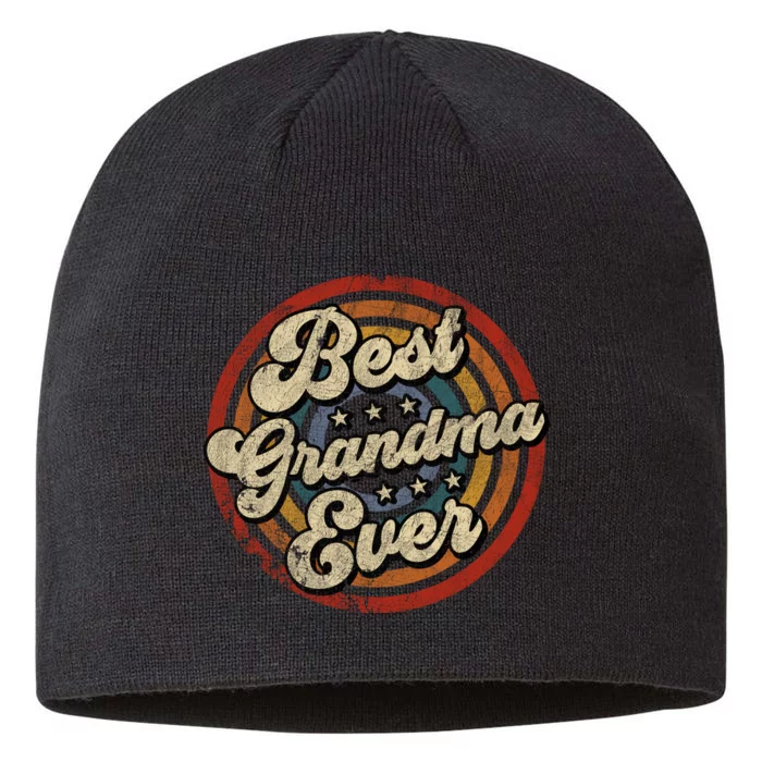 Best Grandma Ever Vintage Retro Style 8 1/2in Sustainable Knit Beanie