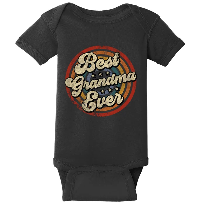 Best Grandma Ever Vintage Retro Style Baby Bodysuit