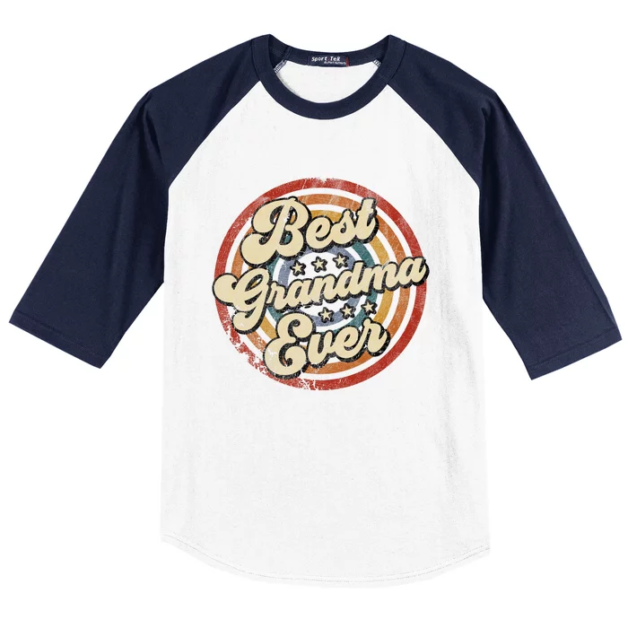 Best Grandma Ever Vintage Retro Style Baseball Sleeve Shirt