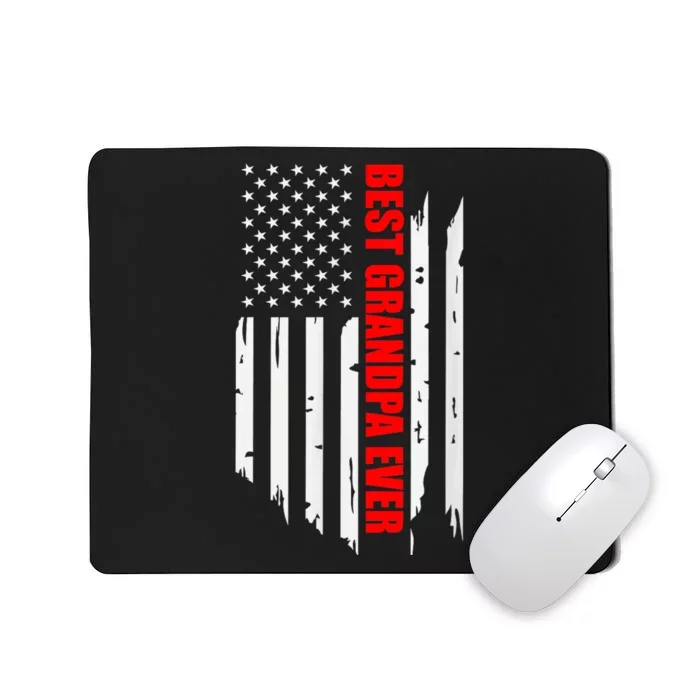 Best Grandpa Ever Vintage American Flag FatherS Day Mousepad