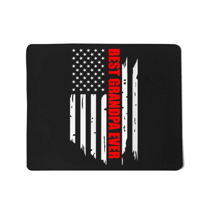 Best Grandpa Ever Vintage American Flag FatherS Day Mousepad