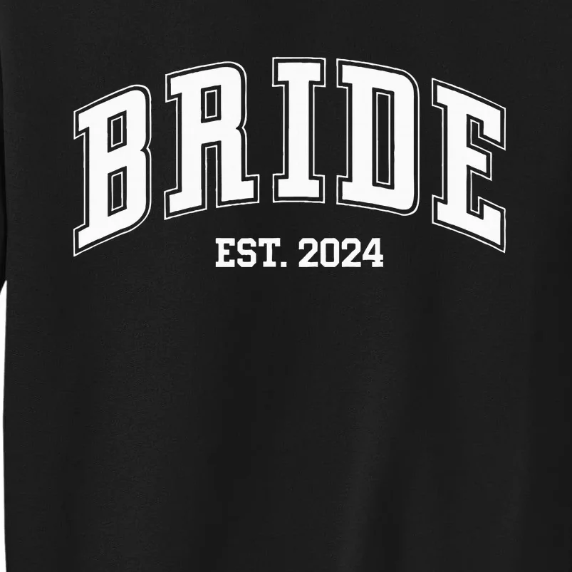 Bride Groom Est. 2024 Retro Just Married Couples Wedding Sweatshirt