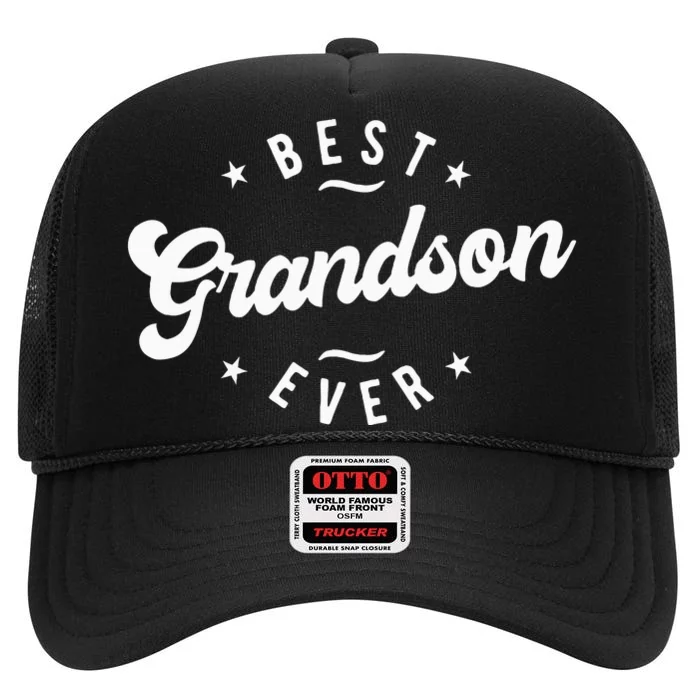 Best Grandson Ever Grandson High Crown Mesh Trucker Hat