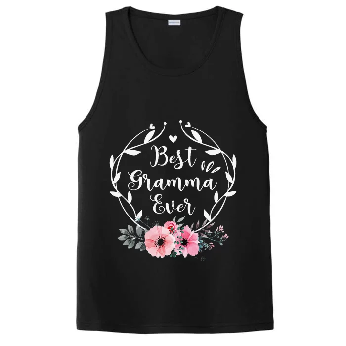 Best Gramma Ever Mother's Day Gift Flower Grandma Performance Tank