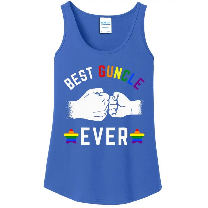 Best Guncle Ever Rainbow Pride G.A.Y Uncle Ladies Essential Tank