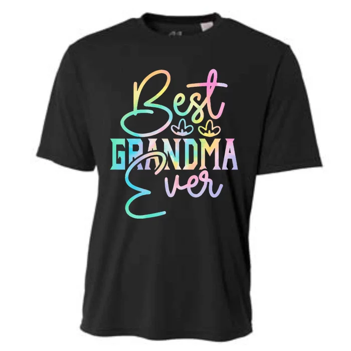 Best Grandma Ever Happy Grandparents Day Tie Dye Cooling Performance Crew T-Shirt