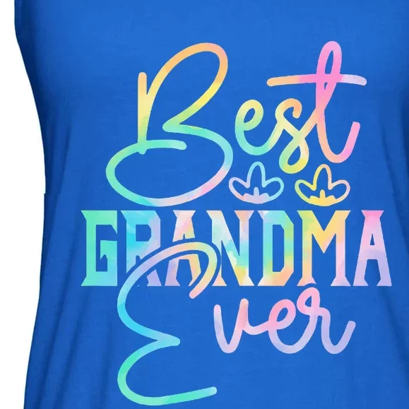 Best Grandma Ever Happy Grandparents Day Tie Dye Ladies Essential Flowy Tank