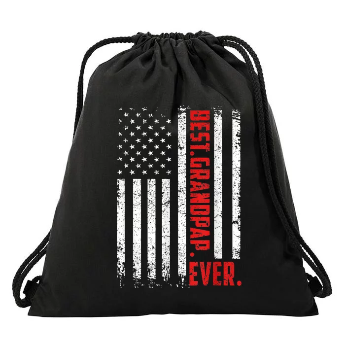 Best. Grandpap. Ever. American Flag FatherS Day Drawstring Bag