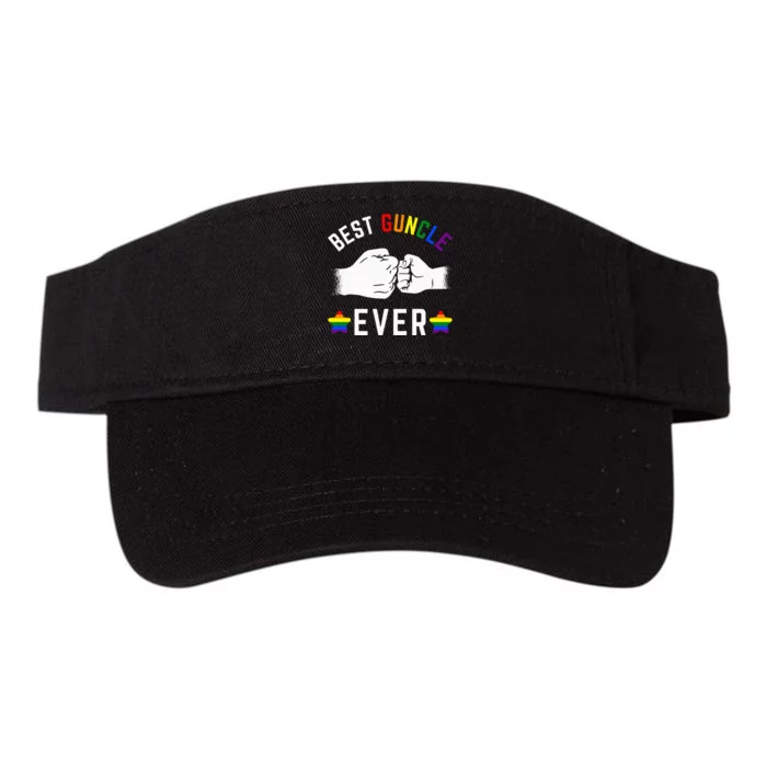 Best Guncle Ever Rainbow Colors Fistbump Pride G.A.Y Uncle Valucap Bio-Washed Visor