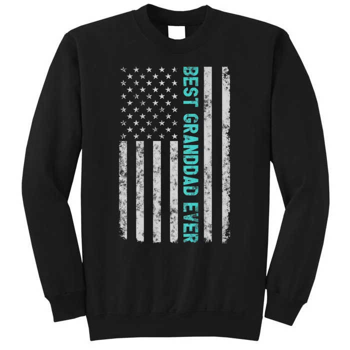 Best Granddad Ever Funny Fathers Day Vintage American Flag Sweatshirt