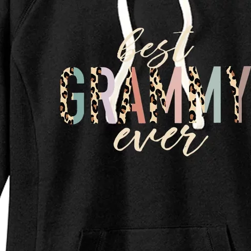 Best Grammy Ever Gifts Leopard Print Mothers Day Women's Fleece Hoodie