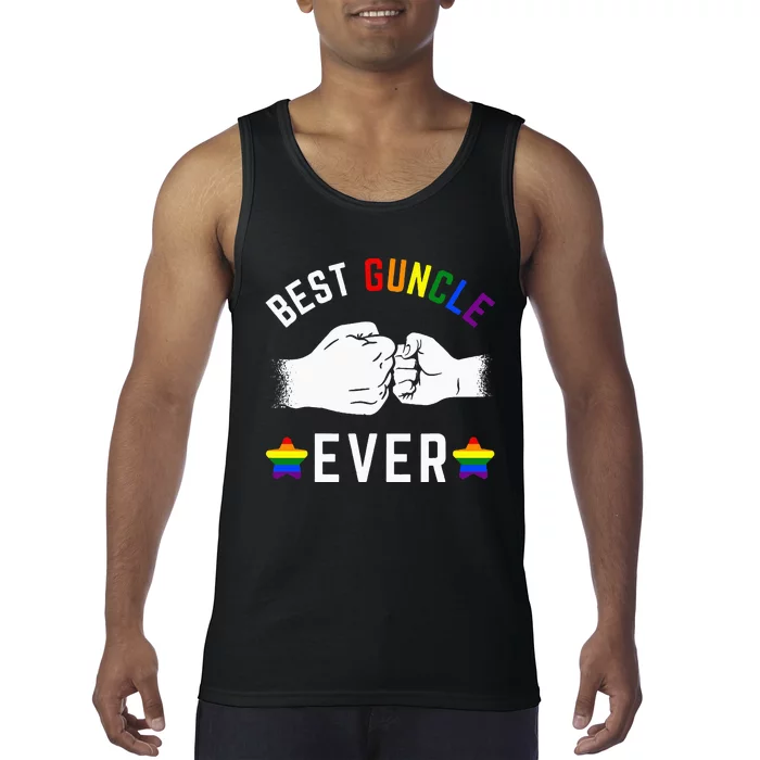 Best Guncle Ever Rainbow Colors Fistbump Pride Gay Uncle Tank Top