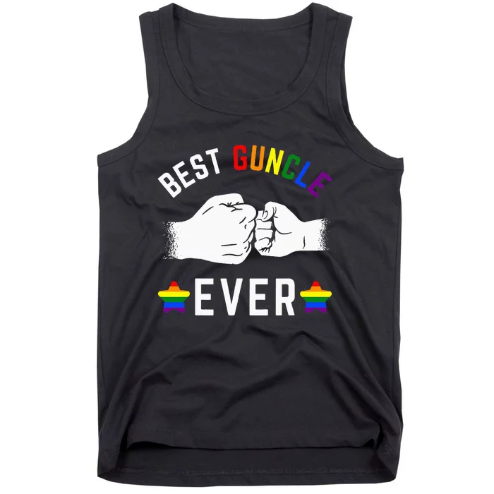 Best Guncle Ever Rainbow Colors Fistbump Pride Gay Uncle Tank Top