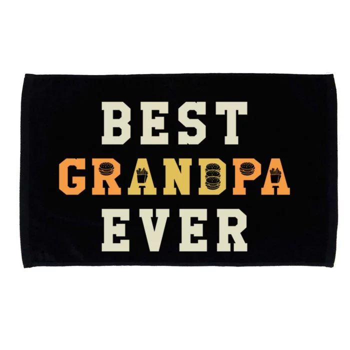 Best Grandpa Ever Hamburger Eater Foodie Burger Lover Cute Gift Microfiber Hand Towel