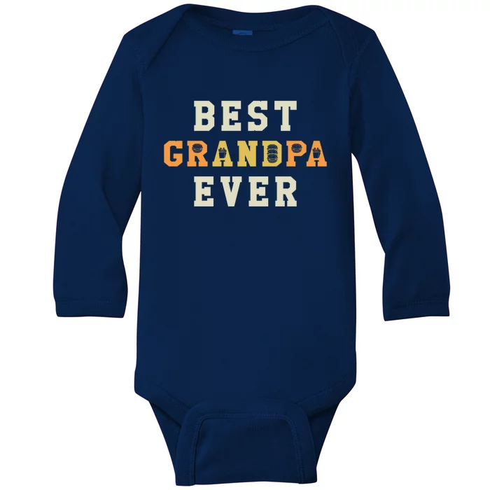 Best Grandpa Ever Hamburger Eater Foodie Burger Lover Cute Gift Baby Long Sleeve Bodysuit