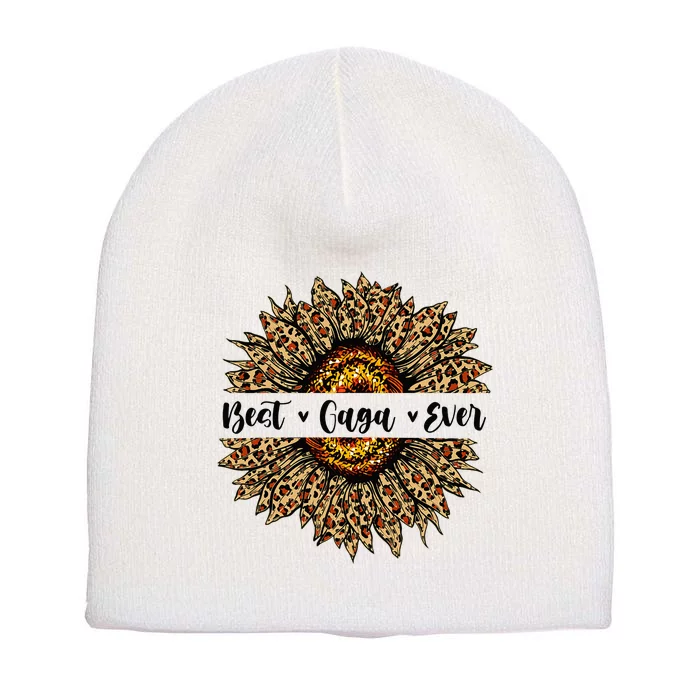 Best Gaga Ever Sunflower Gaga Mothers Day Gifts Short Acrylic Beanie