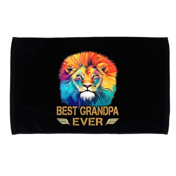 Best Grandpa Ever Funny Fathers Day Gift For Dad Microfiber Hand Towel