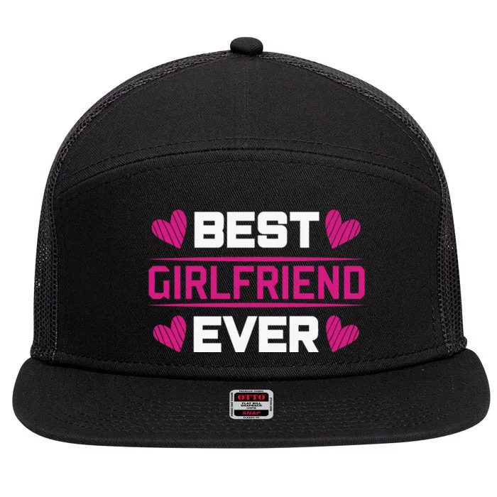 Best Girlfriend Ever 7 Panel Mesh Trucker Snapback Hat