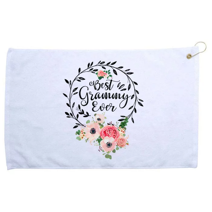 Best Grammy Ever  Flower Decor Grandma Grommeted Golf Towel