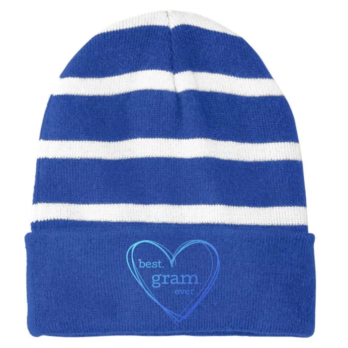 Best Gram Ever Gift (National Grandparents Day) Striped Beanie with Solid Band