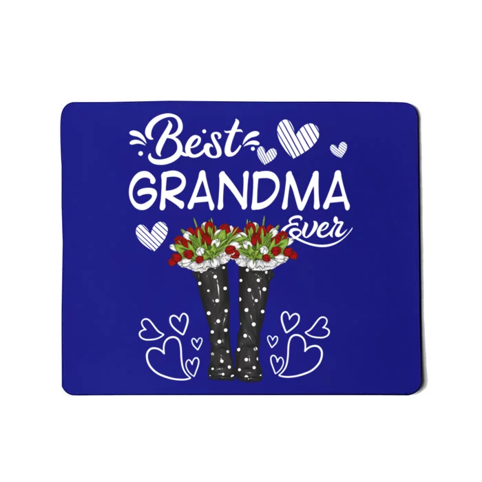 Best Grandma Ever Mothers Day Boots With Flowers Gift Mousepad