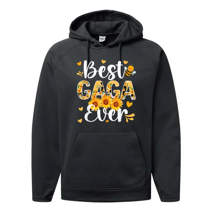 Best Gaga Ever Gaga Grandma Gaga Grandmother MotherS Day Performance Fleece Hoodie