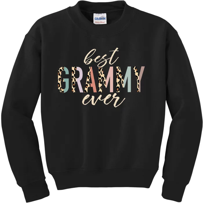 Best Grammy Ever Gifts Leopard funny Mothers Day Kids Sweatshirt