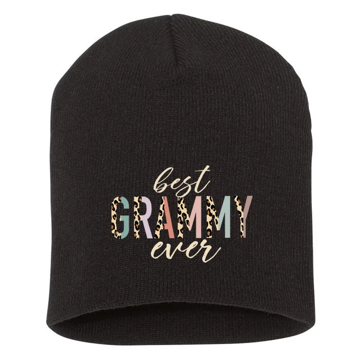 Best Grammy Ever Gifts Leopard funny Mothers Day Short Acrylic Beanie