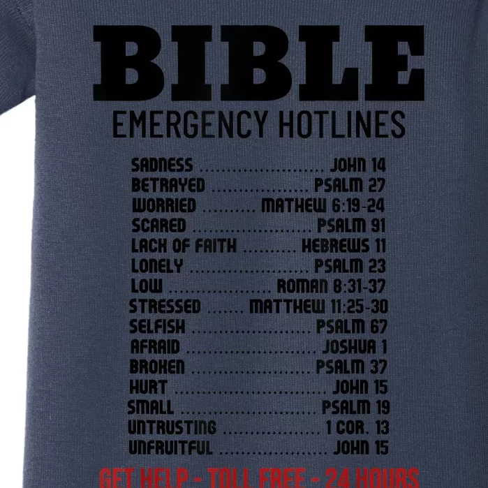 Bible Gifts Emergency Verse Numbers Scripture Hotline Baby Bodysuit