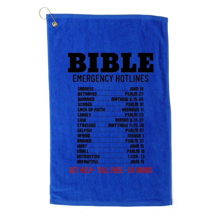 Bible Gifts Emergency Verse Numbers Scripture Hotline Platinum Collection Golf Towel