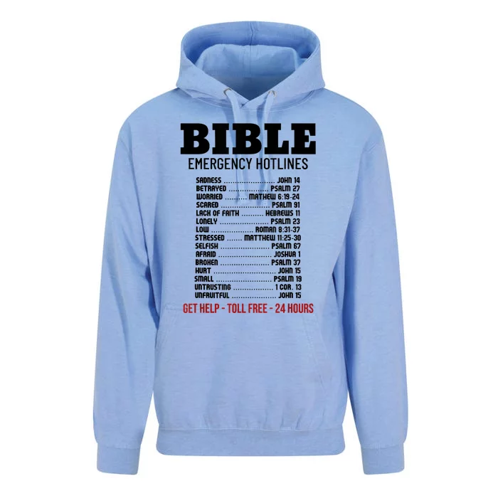 Bible Gifts Emergency Verse Numbers Scripture Hotline Unisex Surf Hoodie