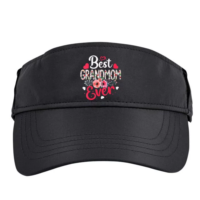 Best Grandmom Ever Funny Flower Mother's Day Clothing Adult Drive Performance Visor