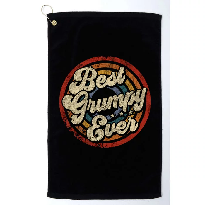 Best Grumpy Ever Vintage Retro Style Platinum Collection Golf Towel