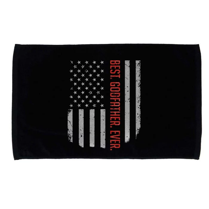 Best Godfather Ever American Flag Gift For Fathers Day Microfiber Hand Towel