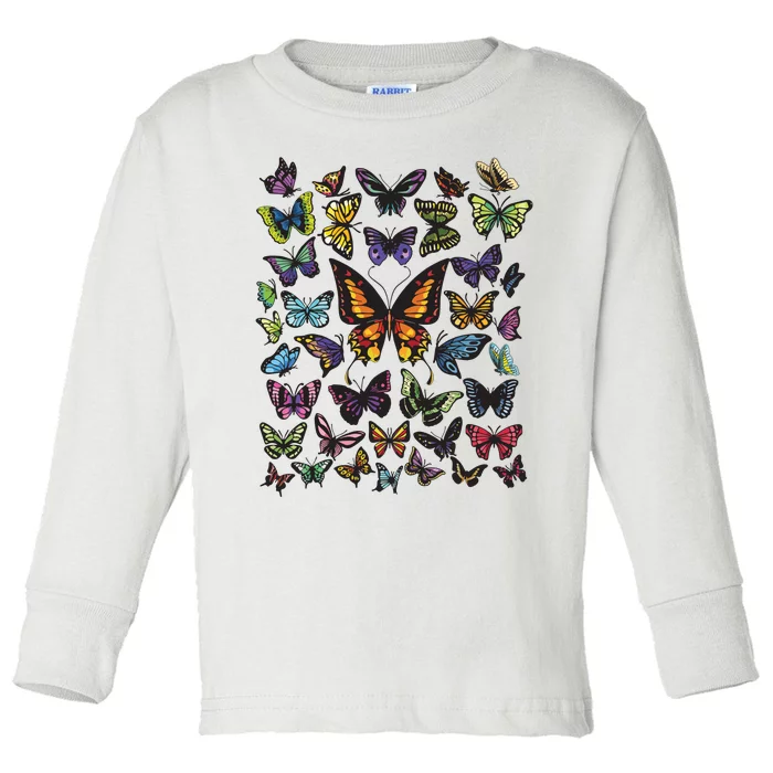 Butterfly Gift For Men Women Butterfly Lover Collection Toddler Long Sleeve Shirt