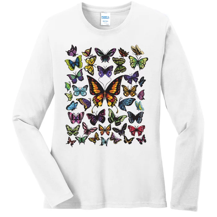 Butterfly Gift For Men Women Butterfly Lover Collection Ladies Long Sleeve Shirt