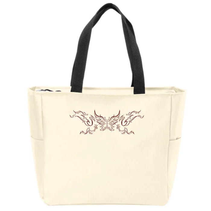 Butterfly Grunge Fairycore Aesthetic Tattoo Goth Zip Tote Bag