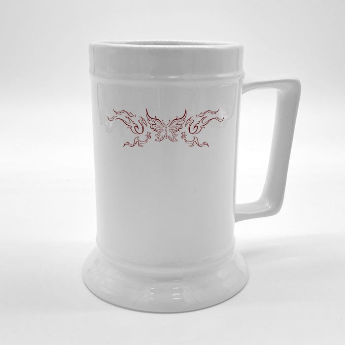 Butterfly Grunge Fairycore Aesthetic Tattoo Goth Front & Back Beer Stein