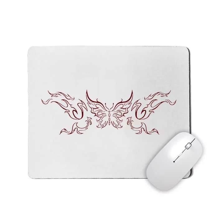 Butterfly Grunge Fairycore Aesthetic Tattoo Goth Mousepad