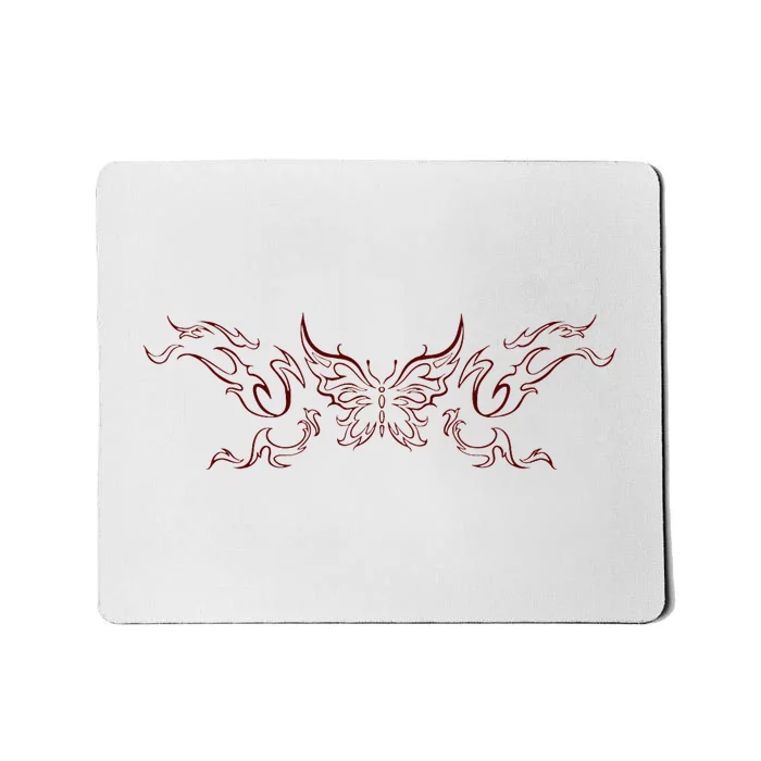 Butterfly Grunge Fairycore Aesthetic Tattoo Goth Mousepad