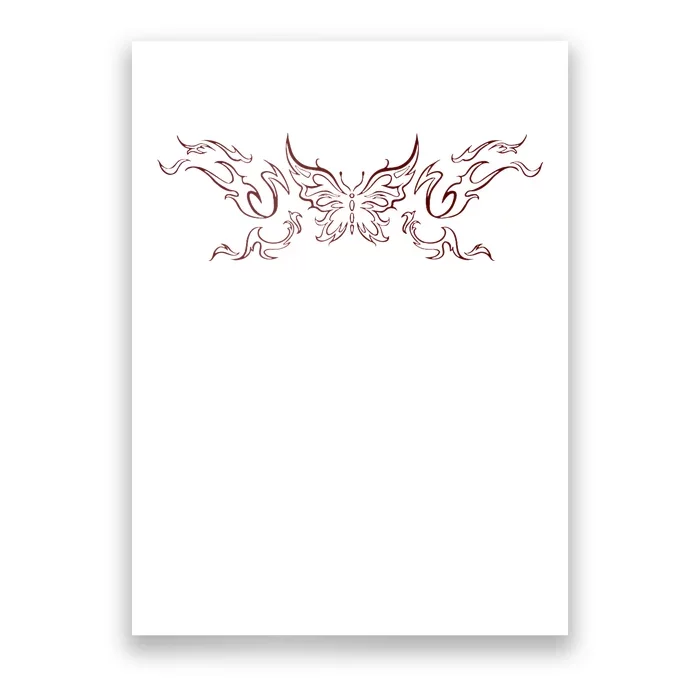 Butterfly Grunge Fairycore Aesthetic Tattoo Goth Poster