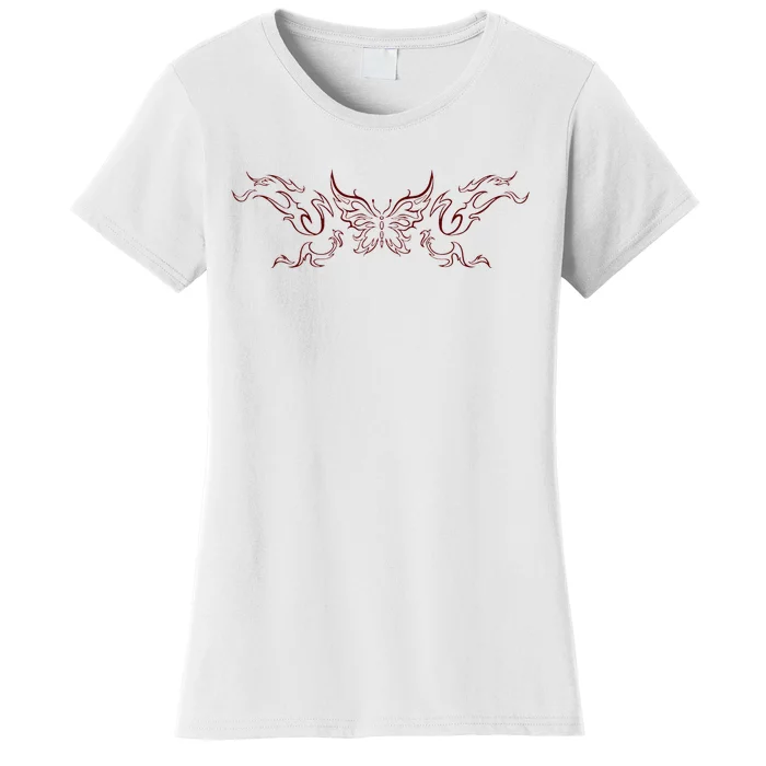 Butterfly Grunge Fairycore Aesthetic Tattoo Goth Women's T-Shirt