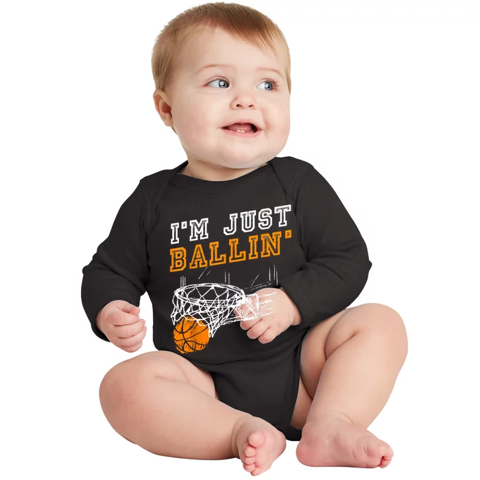 Basketball Gift For Coach Player Baller Baby Long Sleeve Bodysuit